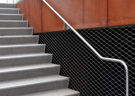 Stainless Steel Wire Rope Mesh with 80x80mm Mesh Aperture for Fall Prevention in SS 304/316 Balustrade Infill Cable Mesh