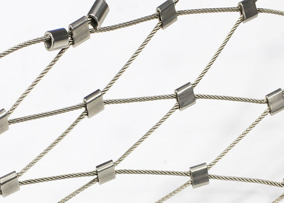 Stainless Steel Wire Rope Mesh with 80x80mm Mesh Aperture for Fall Prevention in SS 304/316 Balustrade Infill Cable Mesh
