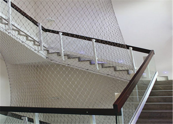 Sus 304 مرونة الدرابزين شبكة 60 * 60 مم حفرة