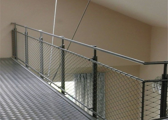 شرفة 1.2mm الفولاذ المقاوم للصدأ حبل شبكة المعاوضة 300x300mm هول