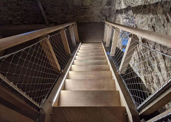 شبكة كابل من الفولاذ المقاوم للصدأ 304 بفتحات 50x50 مم لدرابزين