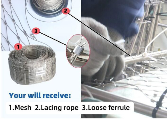 1.2mm-6.0mm سلك حبل شبكة حجم 1 م × 30 م أو حسب الطلب