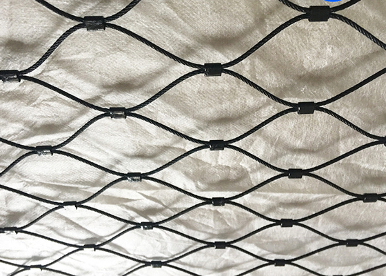 25x25mm أسود أكسيد سلك الحبل الصلب المقاوم للصدأ شبكة السلامة مخصصة 2.0 ملم