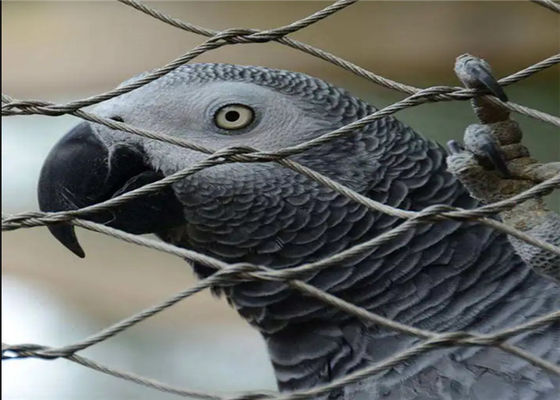 شبكة أسلاك حديقة الحيوان الملمعة مع شبكة الماس 60 درجة وحبل أسلاك الفولاذ المقاوم للصدأ